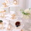 5-Tier Plastic Cupcake Holder Stand White - Dessert Tower with Scalloped Edge Design Versatile Display for Sweet Treats 18"