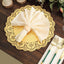 50 Pcs Paper 12" Round Placemats in Gold - Food Grade Lace Paper Doilies for Dessert Display & Table Decor