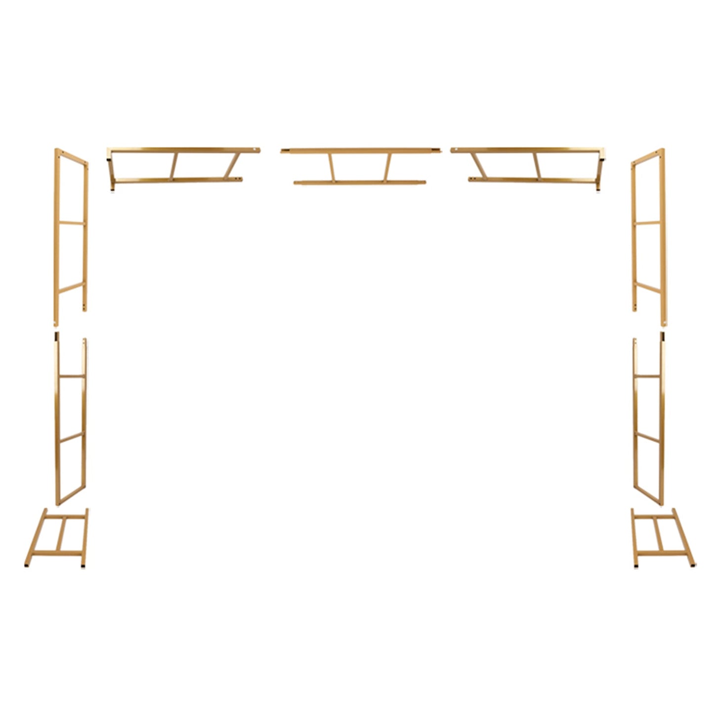 6ftx8ft Gold Rectangular Arbor - Freestanding 6' High Over the Table Stand, Backdrop Stand with Double Frame for Floral Balloon DÃ©cor
