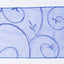 5 Pack Organza Chair Sashes with Satin Leaf Embroidery Royal Blue - Reusable Sheer Design 7"x108"