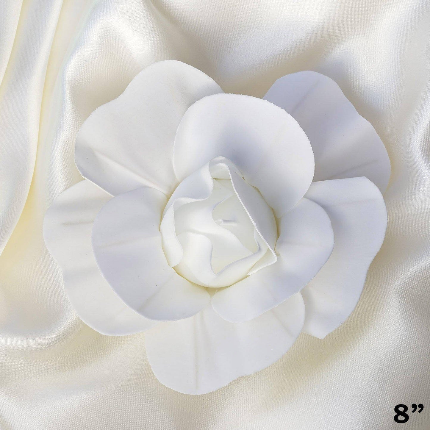 6 Pack 8" White Real Touch Artificial Foam DIY Craft Roses