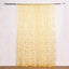 8ftx8ft Gold Embroider Sequin Event Curtain Drapes, Sparkly Sheer Backdrop Event Panel With Embroidery Leaf
