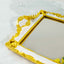 Resin Mirrored Rectangle Serving Tray 15"x10" in White with Gold Baroque Design, Stylish Decorative Vanity Tray Centerpiece