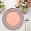 6-Pack Acrylic Round Charger Plates 13" in Rose Gold with Lace Embossed Rim, Rustic Plastic Decorative Charger Tableware