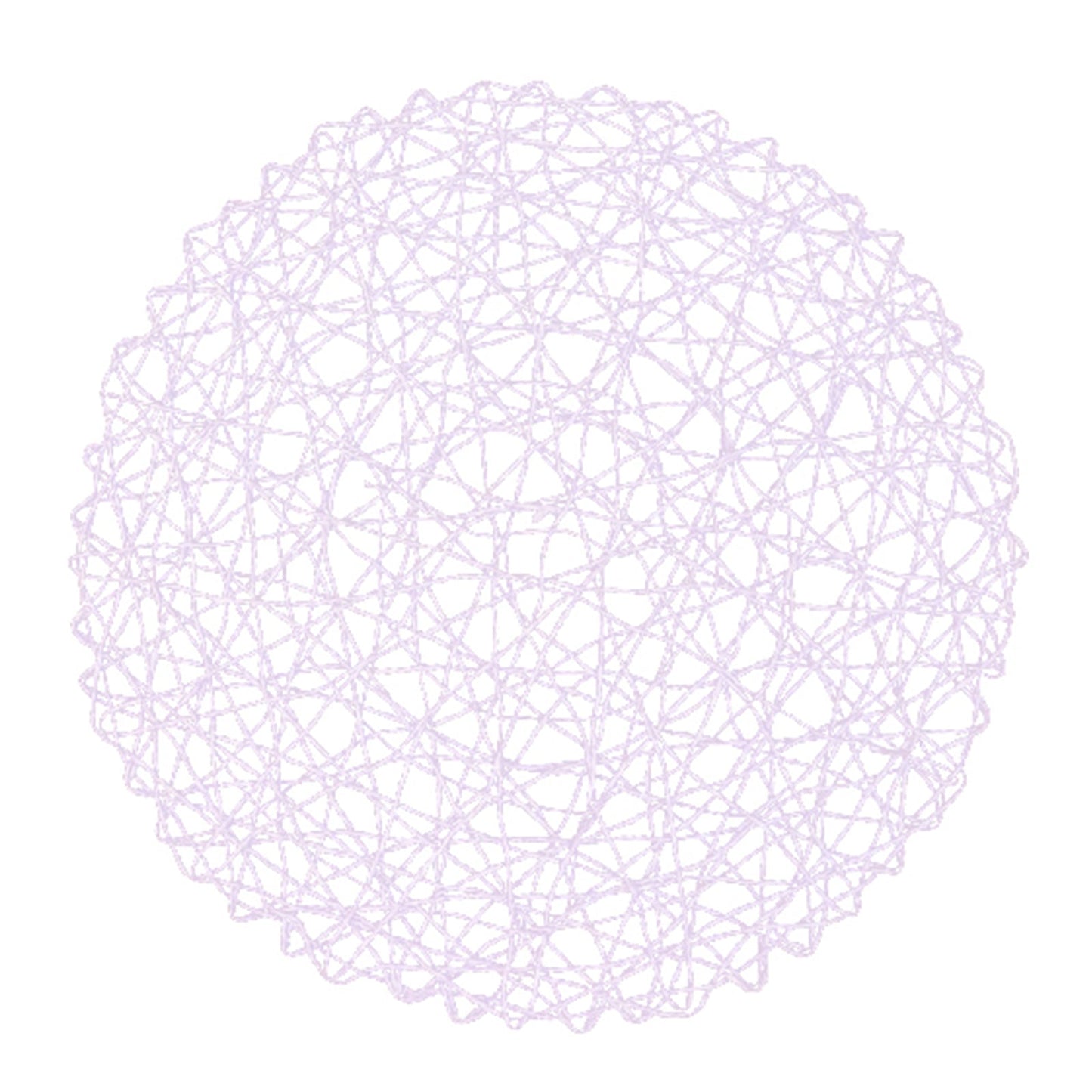 6-Pack Table Placemats Woven Fiber Design Lavender Lilac Round - Disposable Mats for Dining and Events 15"