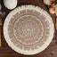 4-Pack Placemats Mandala Print Fringe Design Natural Jute and White Round - Rustic Burlap Tassel Style 15"