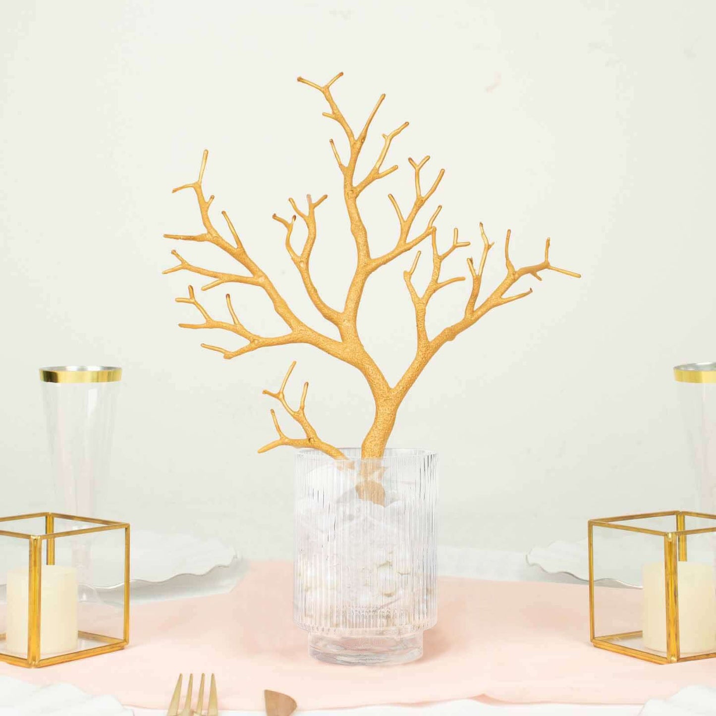 10-Pack Artificial Manzanita Tree Branch Metallic Gold for Vase Filler Home Wedding Centerpiece Ornament 14"