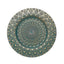 6-Pack Plastic Round Charger Plates 13" in Teal with Gold Embossed Peacock Pattern, Stylish Disposable Charger Tableware