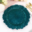 6-Pack Acrylic Plastic Round Charger Plates 13" in Peacock Teal with Reef Design, Dinner Charger Tableware