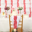 Taffeta Ribbon Sash with 4" Leaf Petal Design Red 50ft - Sophisticated Artificial Fabric Garland