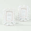 4-Pack Picture Frames White Resin Vintage Baroque Design Rectangle - Mini Photo Frame Wedding Place Card Holders & Party Favors 4"x3"