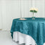 Taffeta 90"x90" Table Overlay Square Tablecloth Peacock Teal - Accordion Crinkle Table Cover