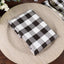 5 Pack Polyester 15"x15" Napkins Black/White Buffalo Plaid Gingham Style Cloth Napkins for Casual & Outdoor Dining