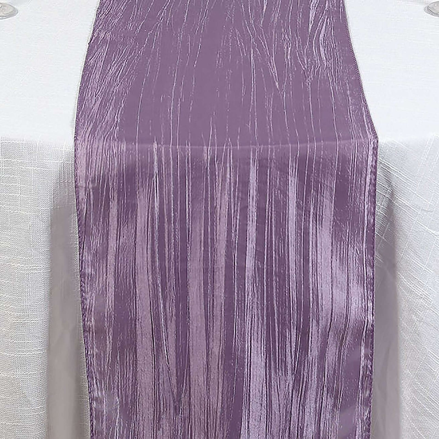 Taffeta 12"x108" Table Runner Violet Amethyst - Accordion Crinkle Design