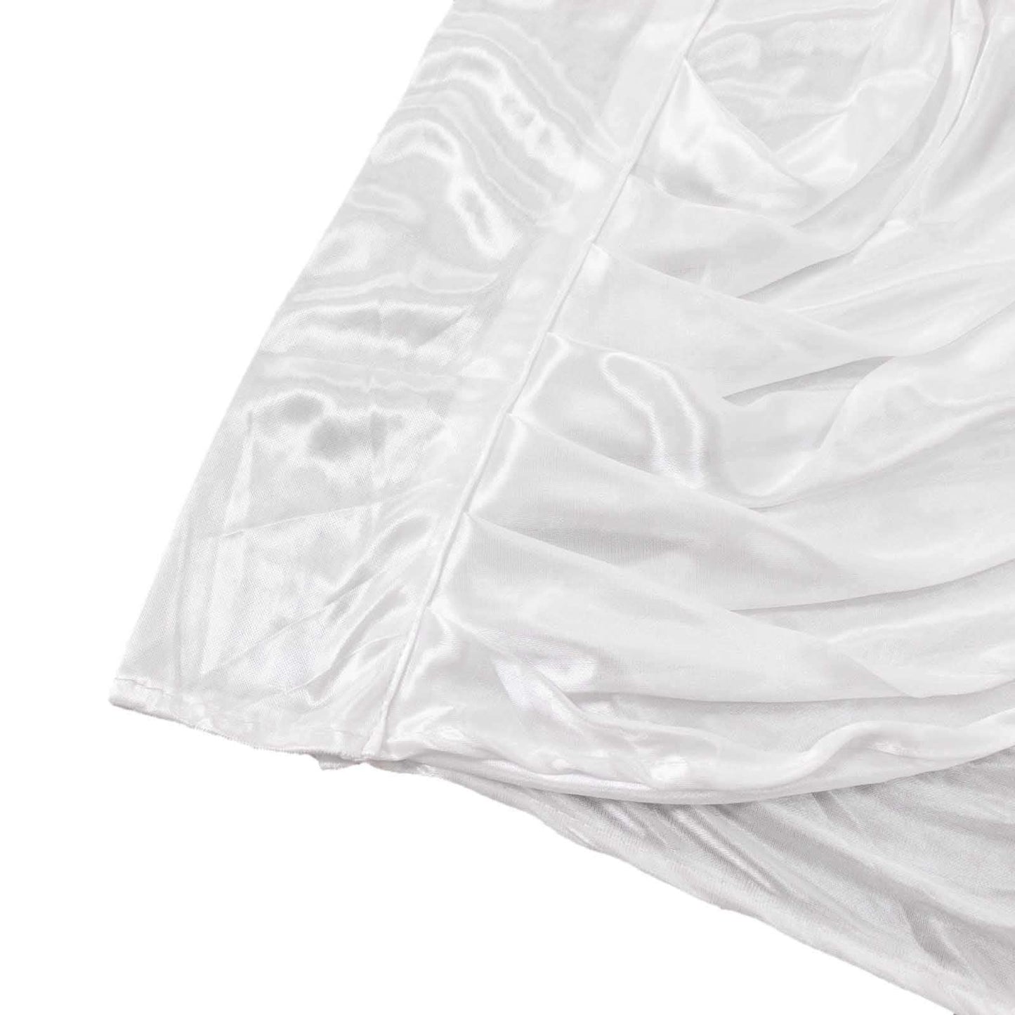 10ftx10ft White Double Drape Pleated Satin Event Curtain Drapes, Glossy Photo Backdrop Event Panel