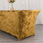 Crushed Velvet Fitted Rectangular 6ft Table Cover Gold - Wrinkle-Free Stretchy Tablecloth