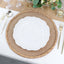 4-Pack Placemats Braided Edge Design Natural Burlap Jute Round - Rustic Farmhouse Style with Trim 15"