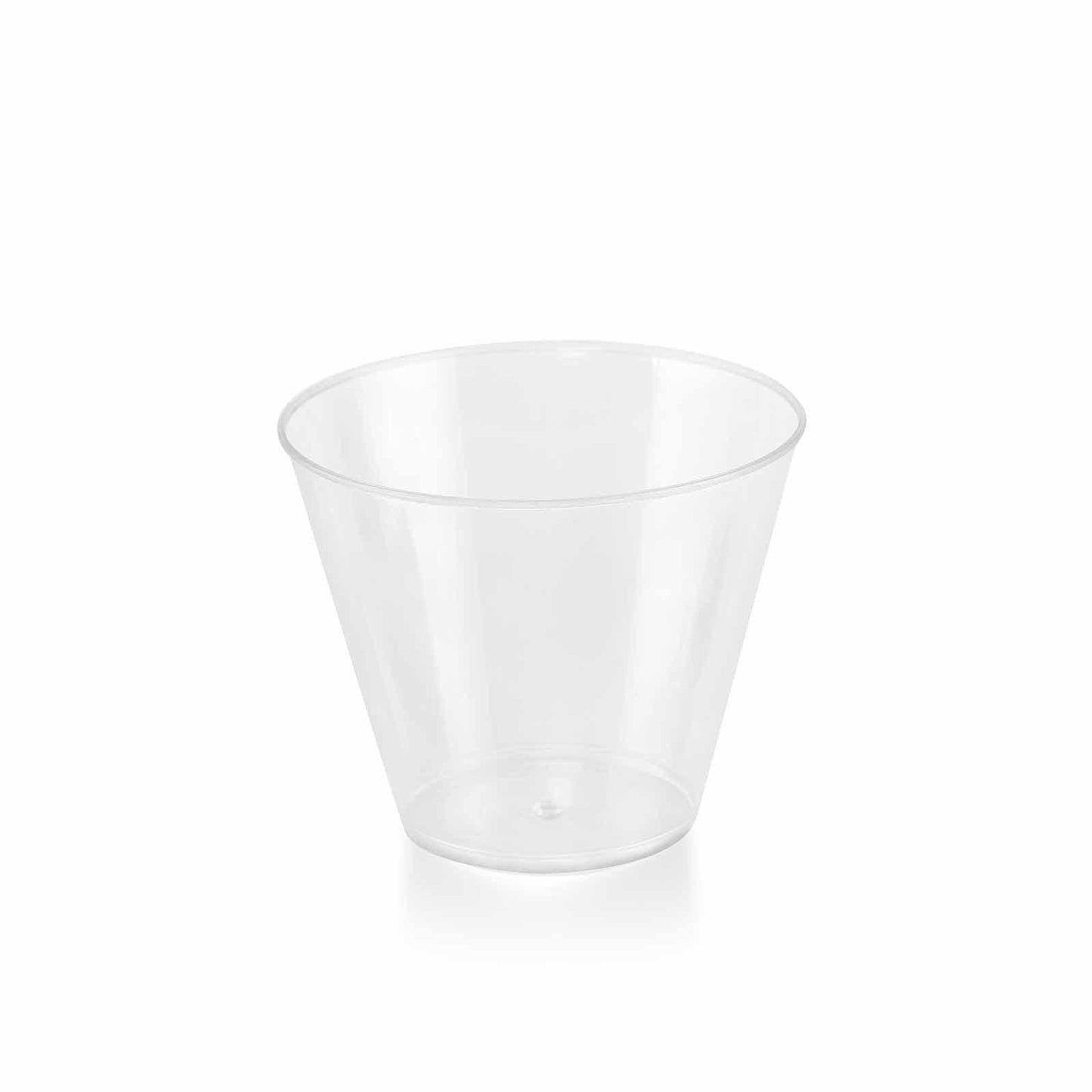 25-Pack Plastic Party Cups Clear Crystal - Stylish Short Disposable Glasses 9oz
