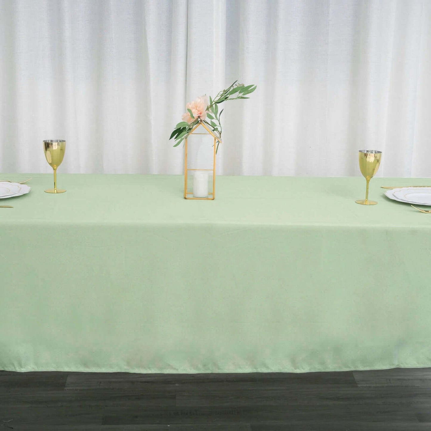 Polyester 60"x102" Rectangle Tablecloth Sage Green - Durable and Stylish Table Cover