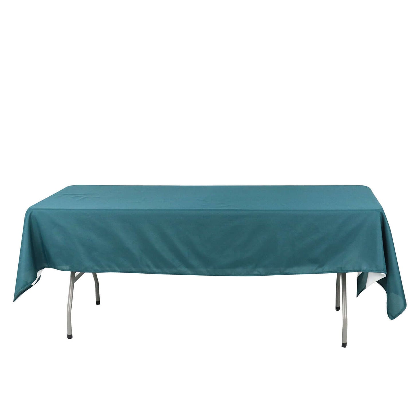 Polyester 60"x102" Rectangle Tablecloth Peacock Teal - Durable and Stylish Table Cover