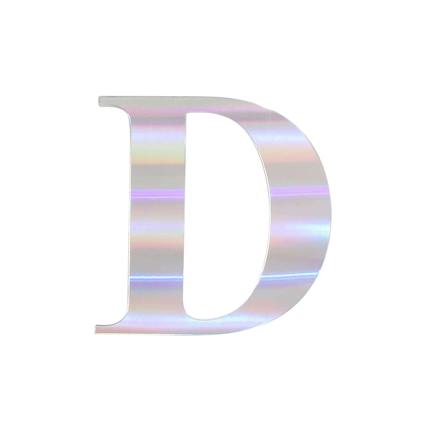 4 Pack - 5" Iridescent Alphabet Stickers Banner, Customizable Stick on Letters and Numbers - D