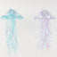 6 Pack Blue Purple Jellyfish Lamp Hanging Lantern Lights, 3 Flashing Modes Organza Ribbon Jelly Fish LED Lights Mermaid Theme Party Decor - 17"
