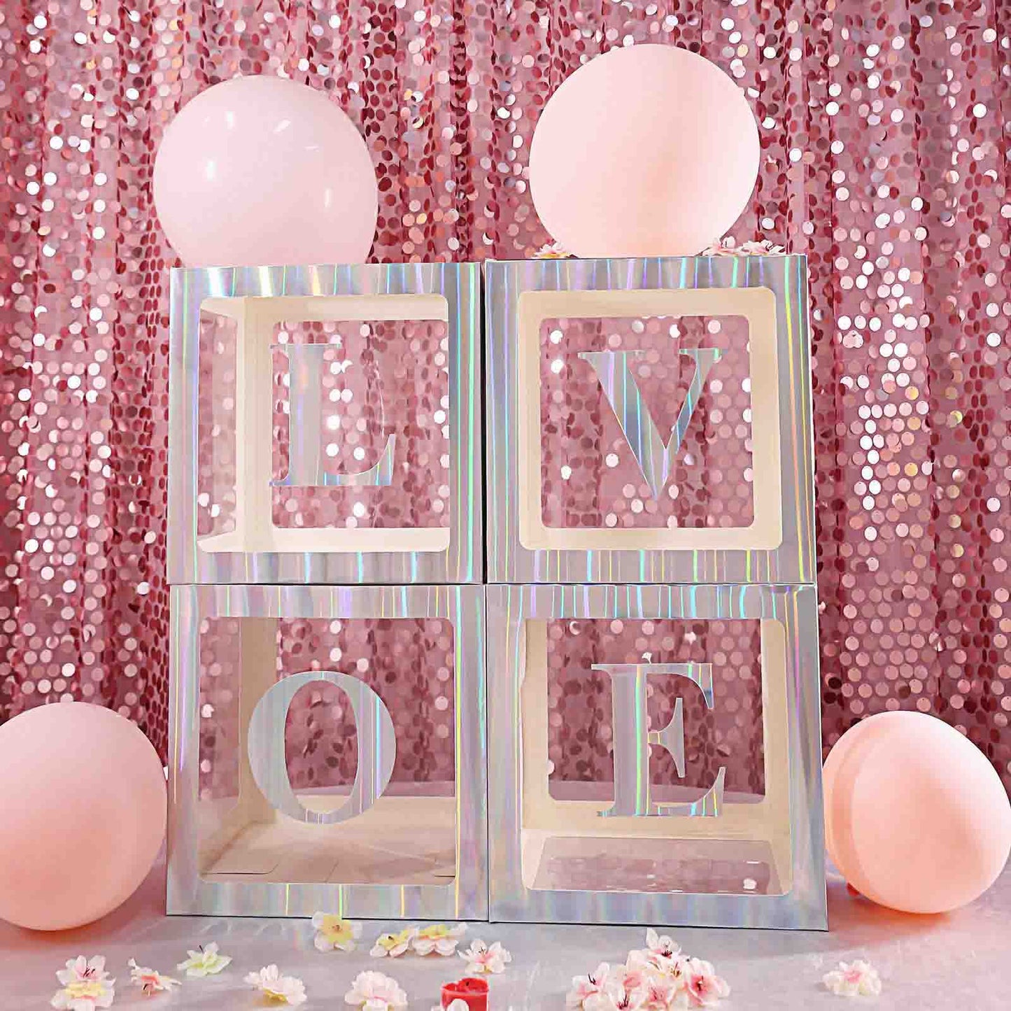 4 Pack 5" Iridescent Alphabet Stickers Banner, Customizable Stick on Letters - S