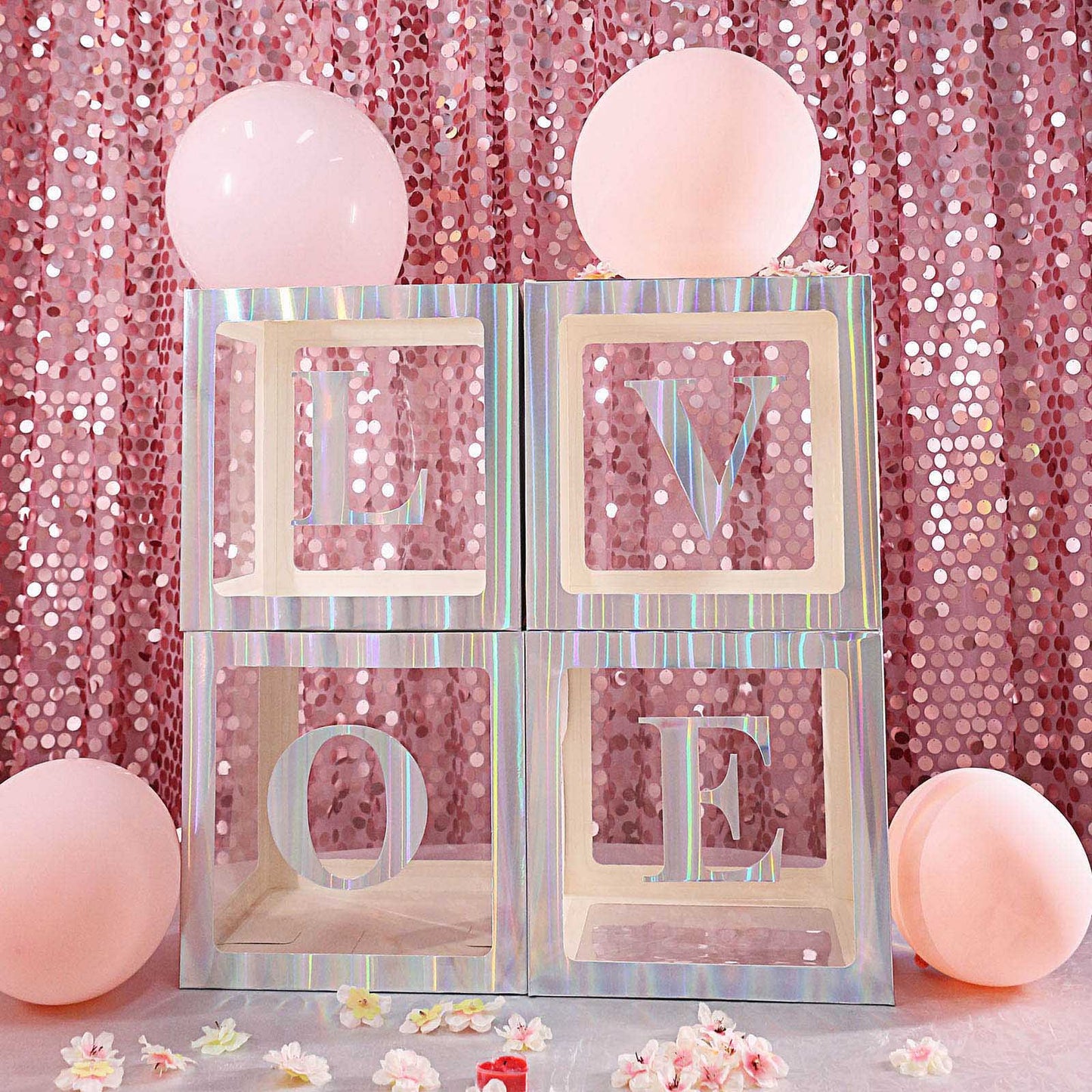 4 Pack 5" Iridescent Alphabet Stickers Banner, Customizable Stick on Letters - Z