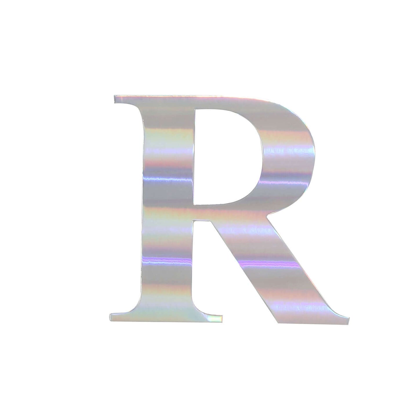 4 Pack 5" Iridescent Alphabet Stickers Banner, Customizable Stick on Letters - R