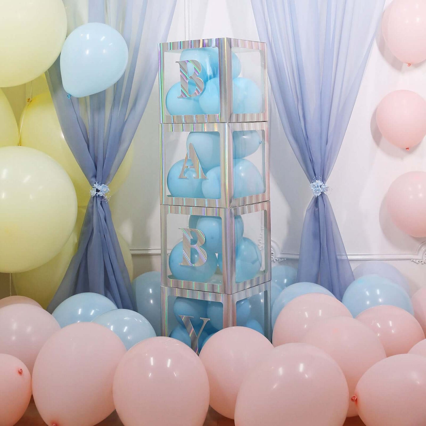 4-Pack Stickers Banner Custom Alphabet "Q" Design Iridescent - Text Stick-On Decorative Letters 5"