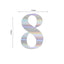 4-Pack Stickers Banner Custom 0-9 Number "8" Design Iridescent - Milestone Age and Date Stick-On Numbers 5"
