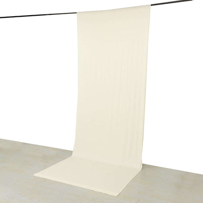 Ivory 4-Way Stretch Spandex Event Curtain Drapes Wrinkle Free Backdrop Event Panel with Rod Pockets - 5ftx14ft