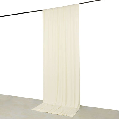 Ivory 4-Way Stretch Spandex Event Curtain Drapes Wrinkle Free Backdrop Event Panel with Rod Pockets - 5ftx12ft