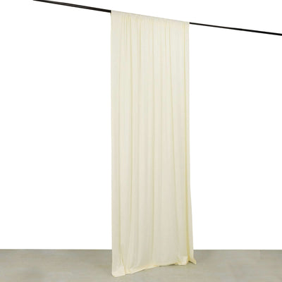Ivory 4-Way Stretch Spandex Event Curtain Drapes Wrinkle Free Backdrop Event Panel with Rod Pockets - 5ftx10ft