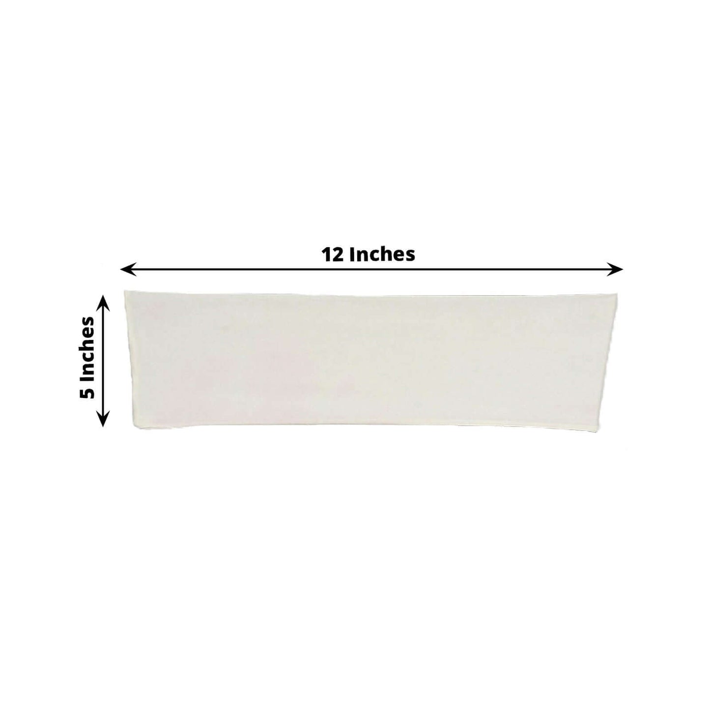 5 Pack Stretch Spandex Chair Sashes Ivory - Fitted Finish Two Ply Heavy Duty Chair Bands 5"x12"