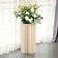 32" Ivory Cylinder Display Column Stand, Pillar Pedestal Stand With Top Plate