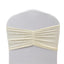5 Pack Crushed Velvet Chair Bands Ivory Wide Ruffle Style - Textured Chair Sashes for Stunning Event Decor - 8"x15"