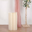 32" Ivory Cylinder Display Column Stand, Pillar Pedestal Stand With Top Plate
