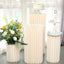 32" Ivory Cylinder Display Column Stand, Pillar Pedestal Stand With Top Plate