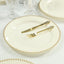 10-Pack Economy Round Plastic Charger Plates 13" in Ivory with Gold Beaded Rim, Stylish Dinner Party Serving Plates