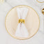 10-Pack Plastic 10" Round Dinner Plates in Ivory with Gold Flair Rim - Disposable Party Plates