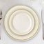10-Pack Plastic Dessert Plates Ivory with TrÃ¨s Chic Gold Rim - Disposable Appetizer Plates for Parties 6"