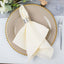 5 Pack Premium Polyester 20"x20" Napkins Ivory - Wrinkle-Resistant & Durable Dinner Napkins