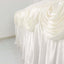 Satin 14ft Table Skirt Ivory - Pleated Double Drape Table Cover