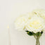 2 Bushes 17" Ivory Premium Silk Jumbo Rose Flower Bouquet, High Quality Artificial Wedding Floral Arrangements