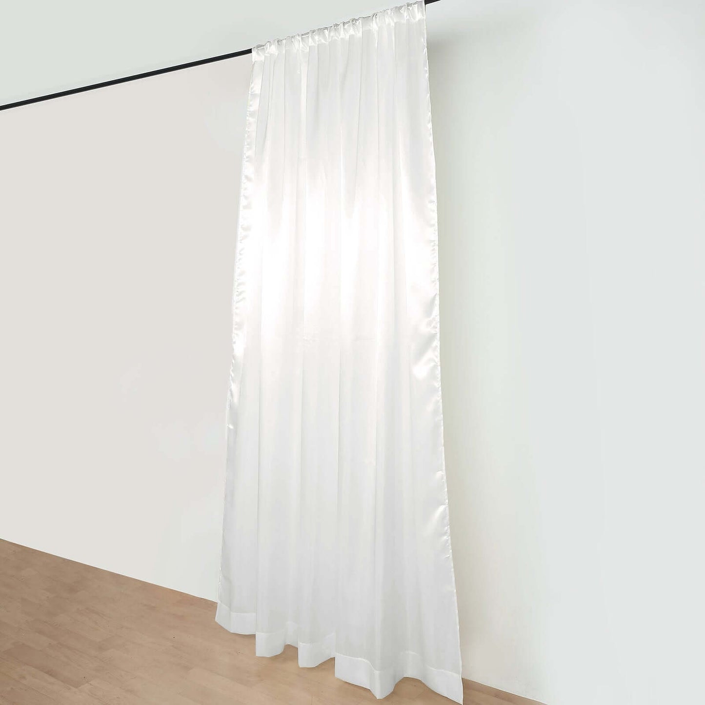 8ftx10ft Ivory Satin Event Curtain Drapes, Backdrop Event Panel