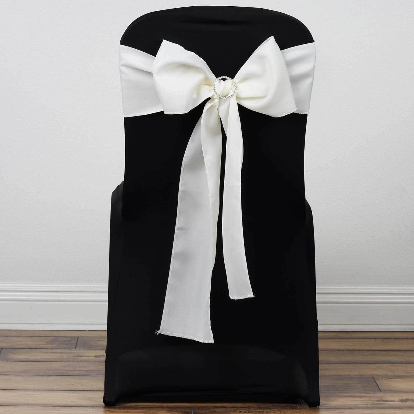 5 Pack Polyester Chair Sashes Ivory 6"x108"