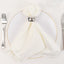 5 Pack Lamour Satin 20"x20" Napkins Ivory - Soft Matte Finish Dinner Napkins
