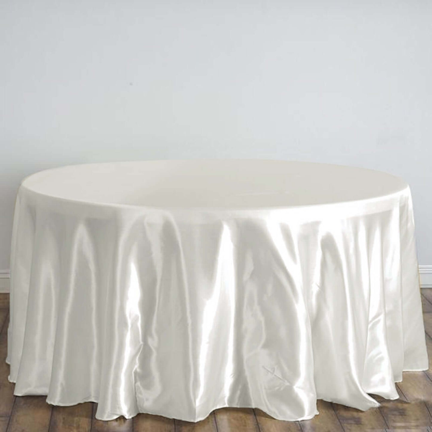 Satin 120" Round Tablecloth Ivory - Stylish Seamless Table Cover