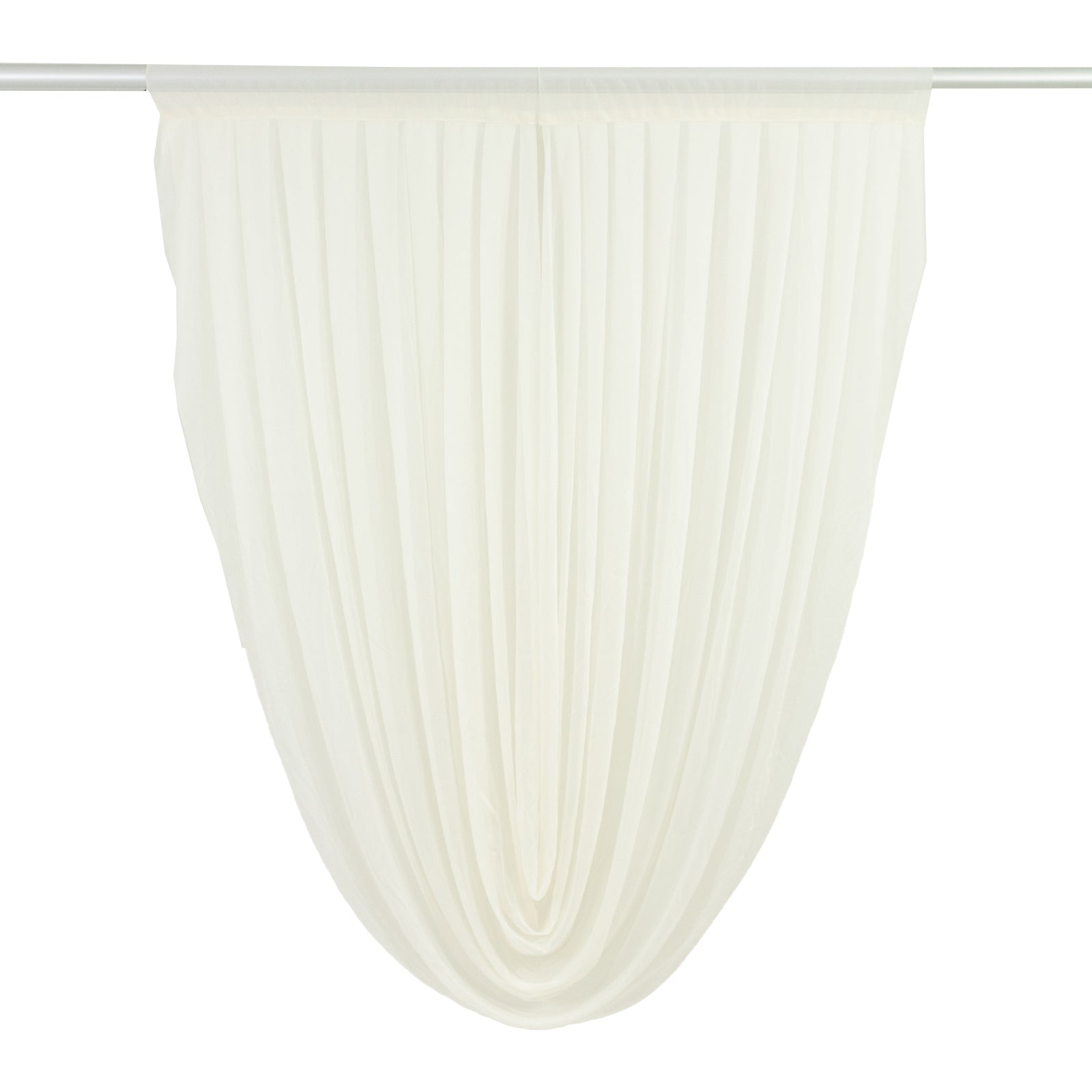 Ivory Sheer Chiffon Valance Curtain 4ft x 5ft â€“ Wedding Arch Drape with Rod Pocket Voile Backdrop Panel - Backdrops